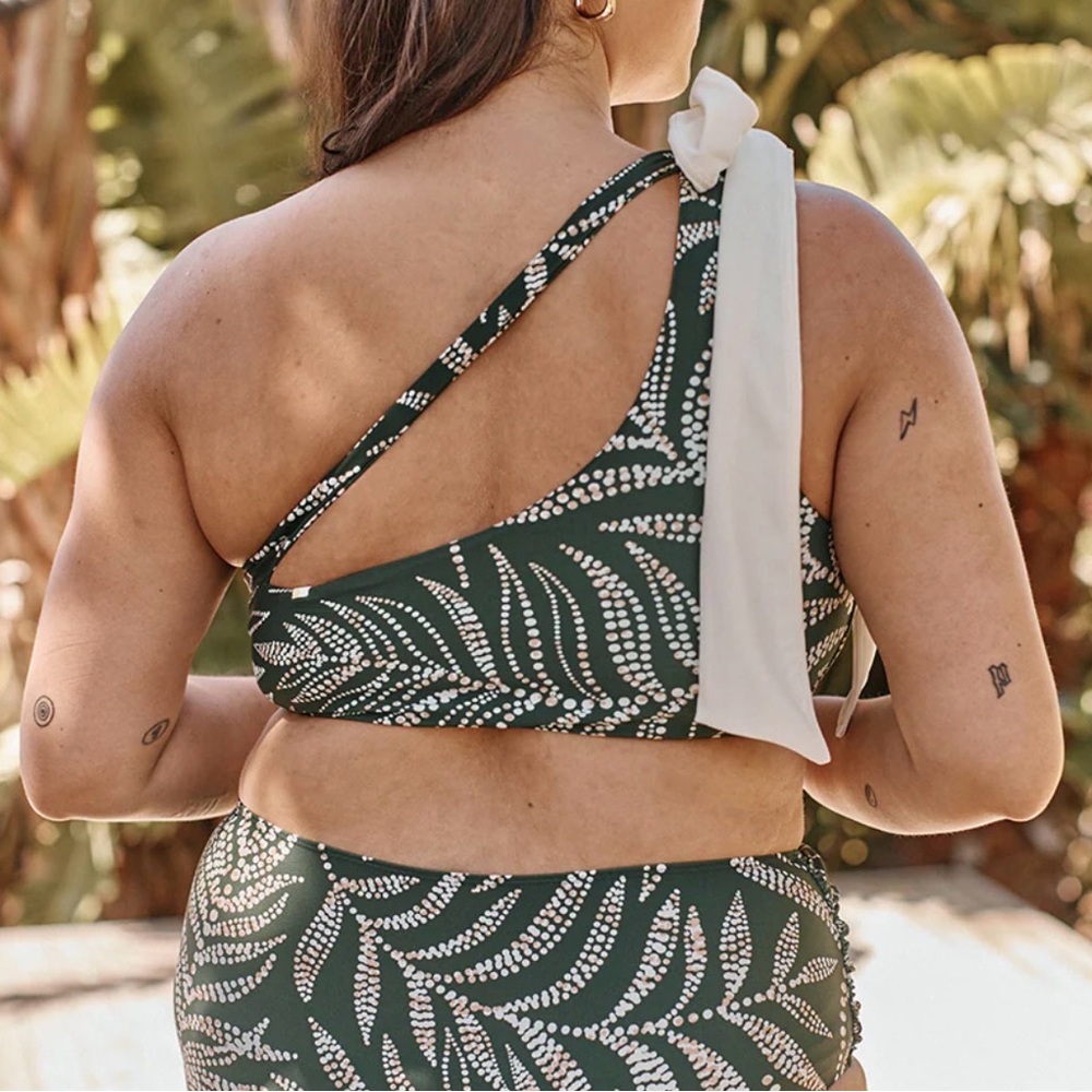❌SOLD❌NWT [Summersalt] Bow One-Shoulder Sidestroke Swimsuit Swim Top Women’s 10 - Picture 3 of 12